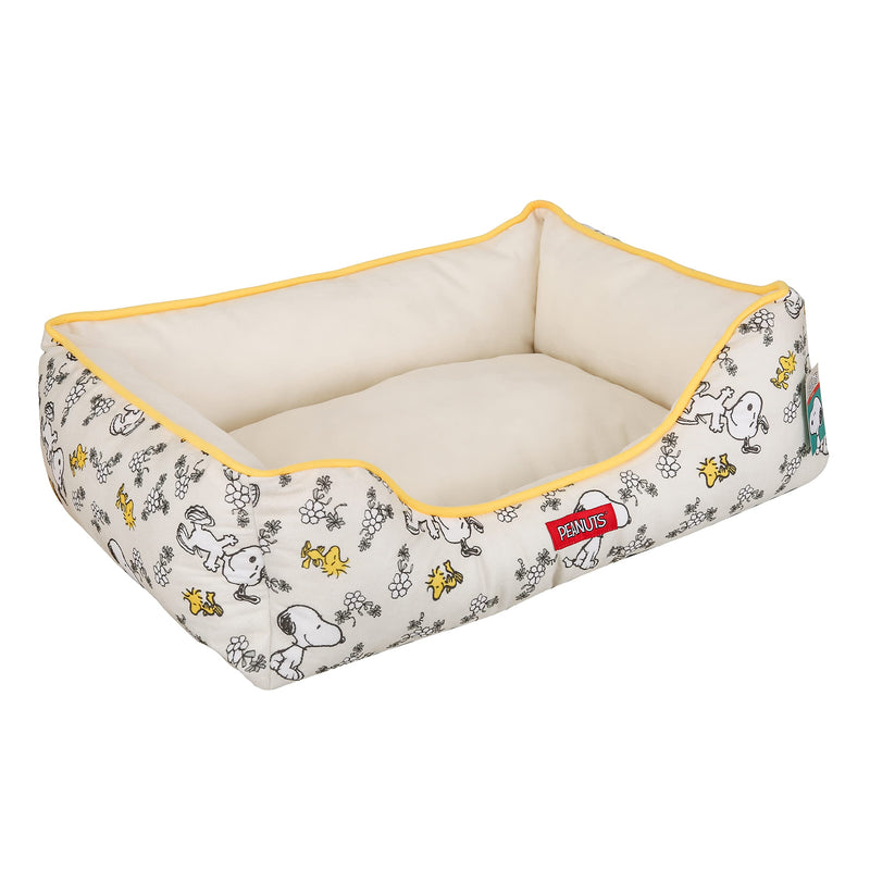 Cozy Snoopy & Woodstock Cuddler Dog Bed, Machine Washable, 24"x19"x8"