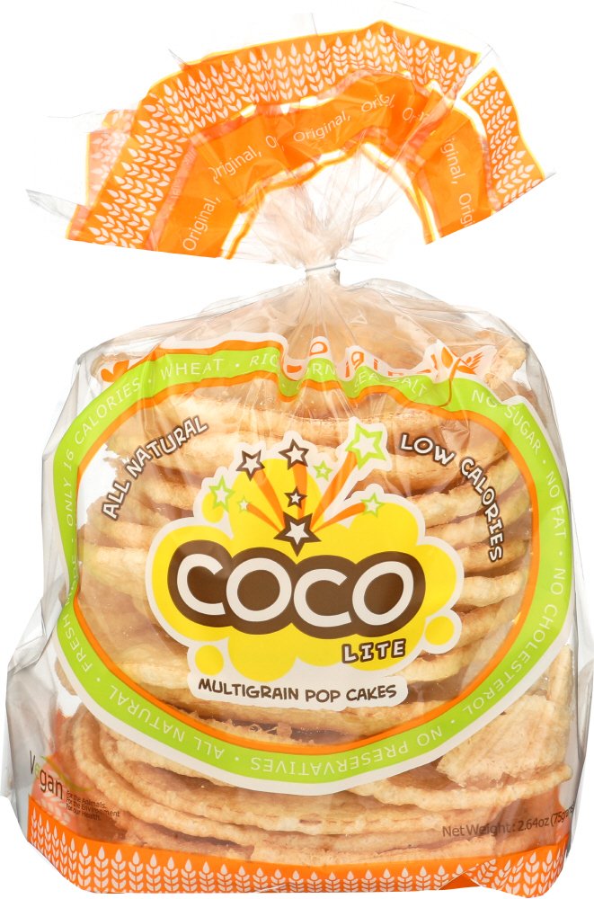 Coco Lite Multigrain Pop Cakes Original Snacks 2.64 Oz