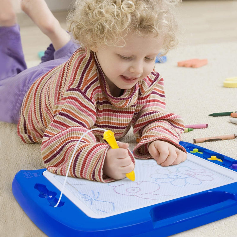 SGILE Kids Blue Magnetic Drawing Board 16×13in with Stamps