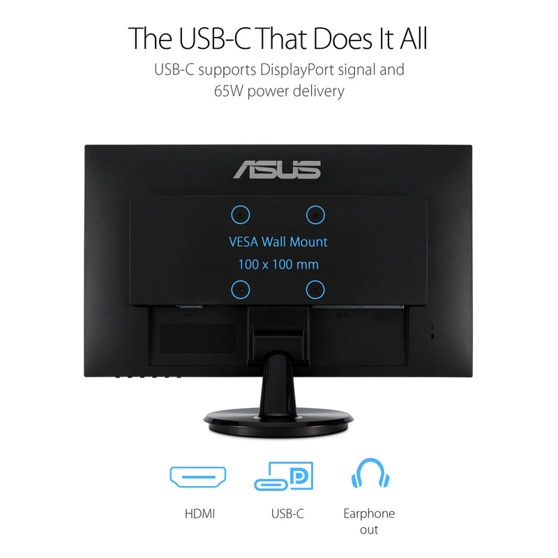 Asus 27 Inch Full Hd Ips Monitor With Usb C 65w Power Delivery & Eye Care