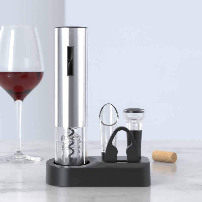 R Conlifeus One-touch Automatic Electric Wine Bottle Corkscrew Opener, Rechargeable Wine Cork Opener Set，Ideal Wine Accessories & Wine Gift Set