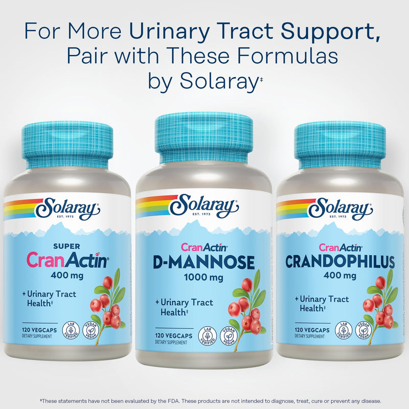 Solaray D-Mannose 1000mg CranActin Cranberry Extract & Vitamin C 120 VegCaps