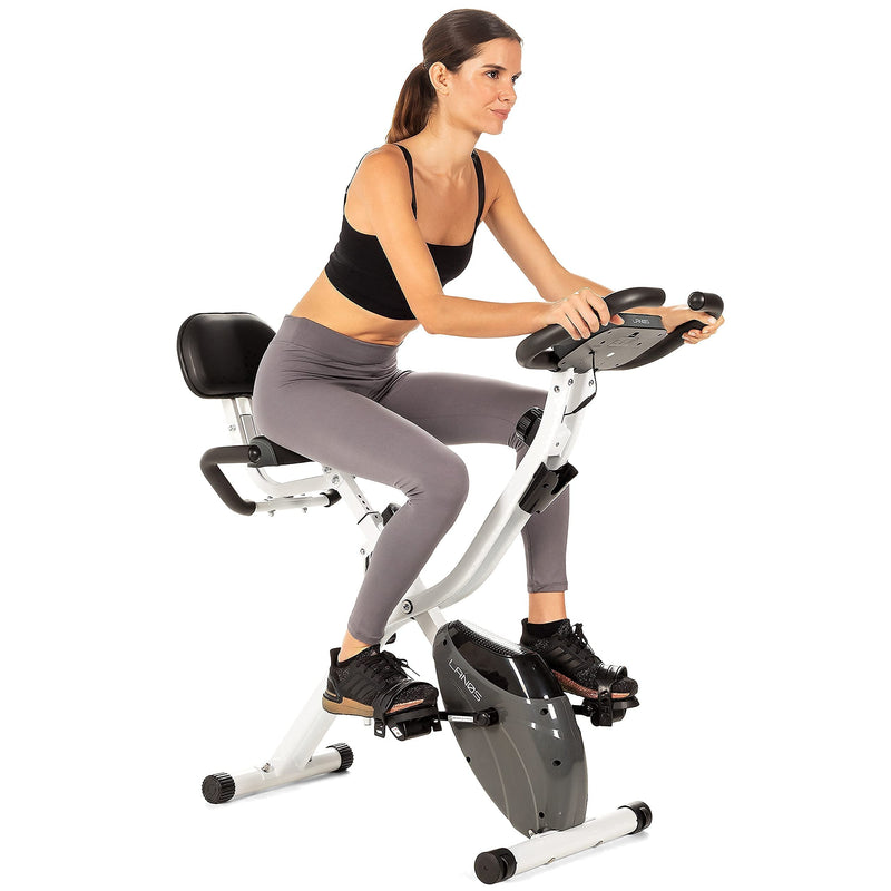 Lanos Foldable Home Exercise Bike - 2 in 1 Magnetic Resistance