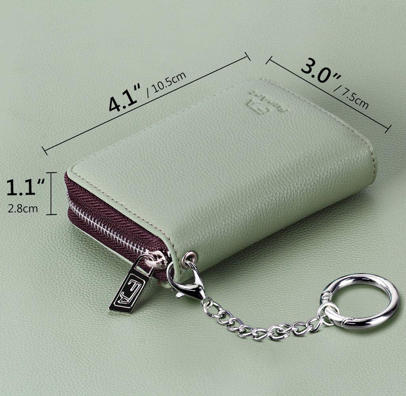 Compact RFID Blocking Card Holder with Zipper and Keychain