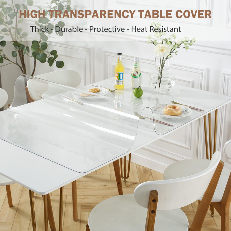 Lovepads 1.5mm Thick Clear Table Protector for Dining Room Table 23x47 Inch