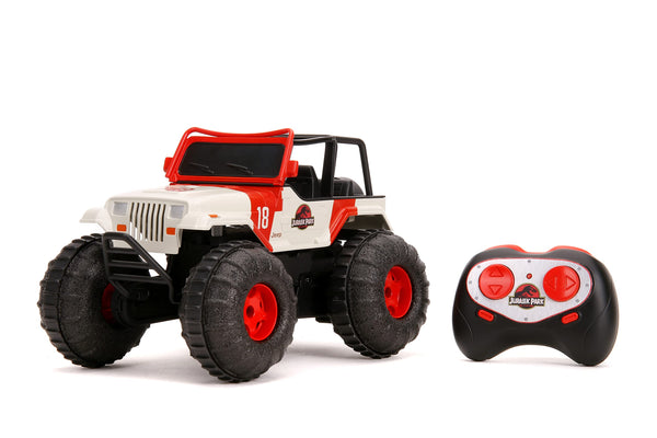 Jada Toys Jurassic World 10.5 Inch Jeep Wrangler Rc Water & Land Radio Control