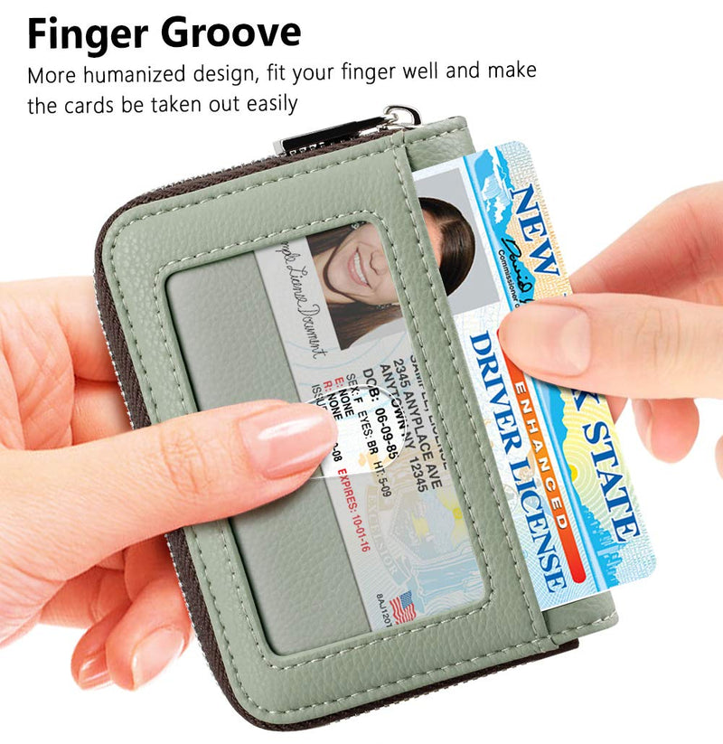 Compact RFID Blocking Card Holder with Zipper and Keychain