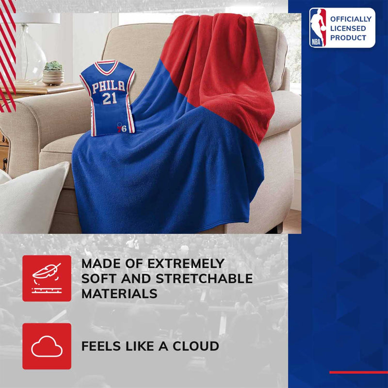 Philadelphia 76ers Jersey Cloud Pillow Bedding Accessory