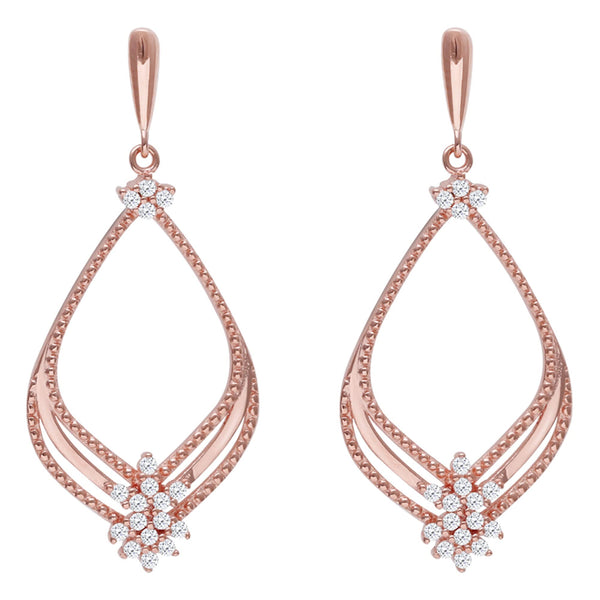 GIVA Hypoallergenic 925 Sterling Silver Rose Gold Princess Earrings (AAA+ Quality Zirconia Stone)