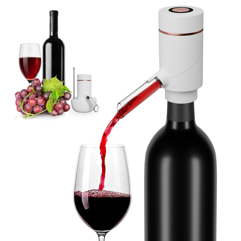 Vin Fresco Electric Wine Aerator and Dispenser - White & Rose Gold