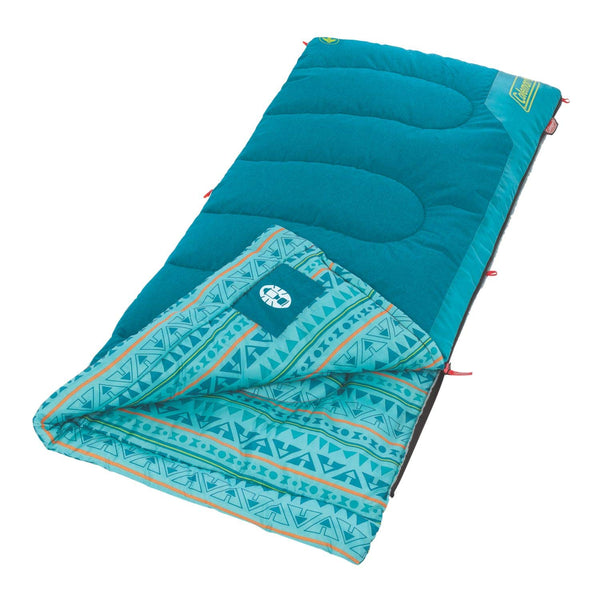 Coleman Kids Teal 50°F Sleeping Bag, Ages 6+