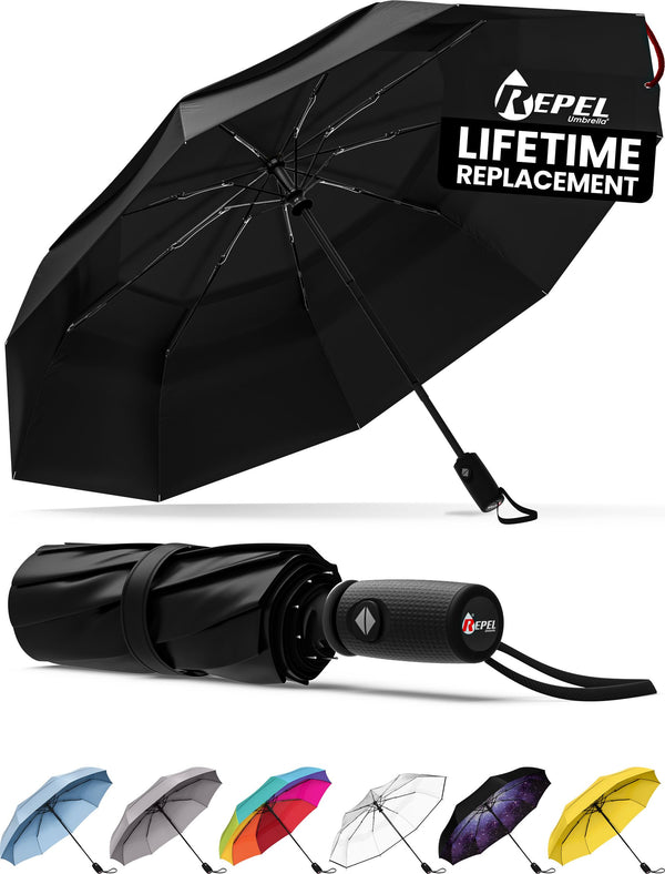 Windproof Inverted Travel Umbrella with Auto Open Close - 48 Inch