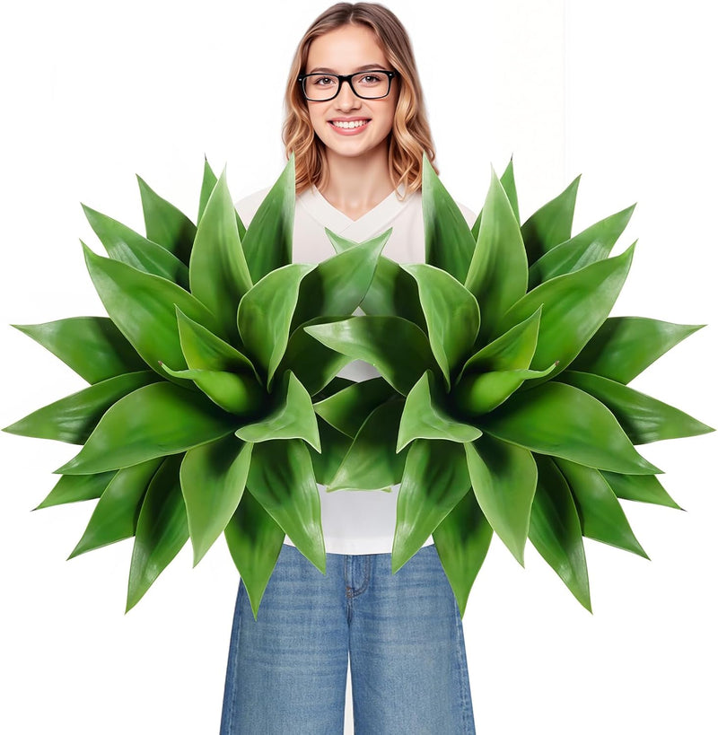 Velener 28-Inch Artificial Agave Cactus Plant - Green Decor