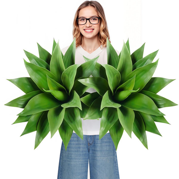 Set of 2 Velener Large Artificial Agave Plant 18 Inches UV Resistant