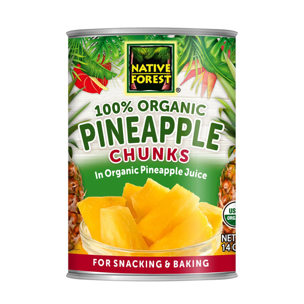 Native Forest Organic Pineapple Chunks in Juice 14 Oz Pack of 6