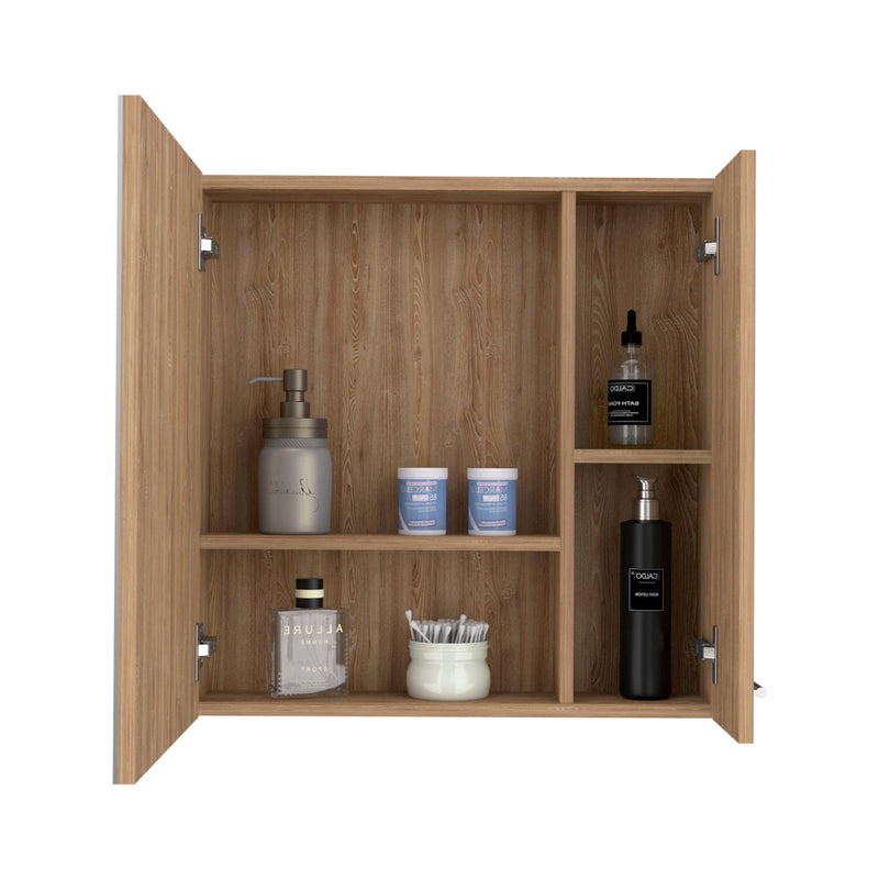 Tuhome Sines Medicine Cabinet Four Internal Shelves Single Door Pine