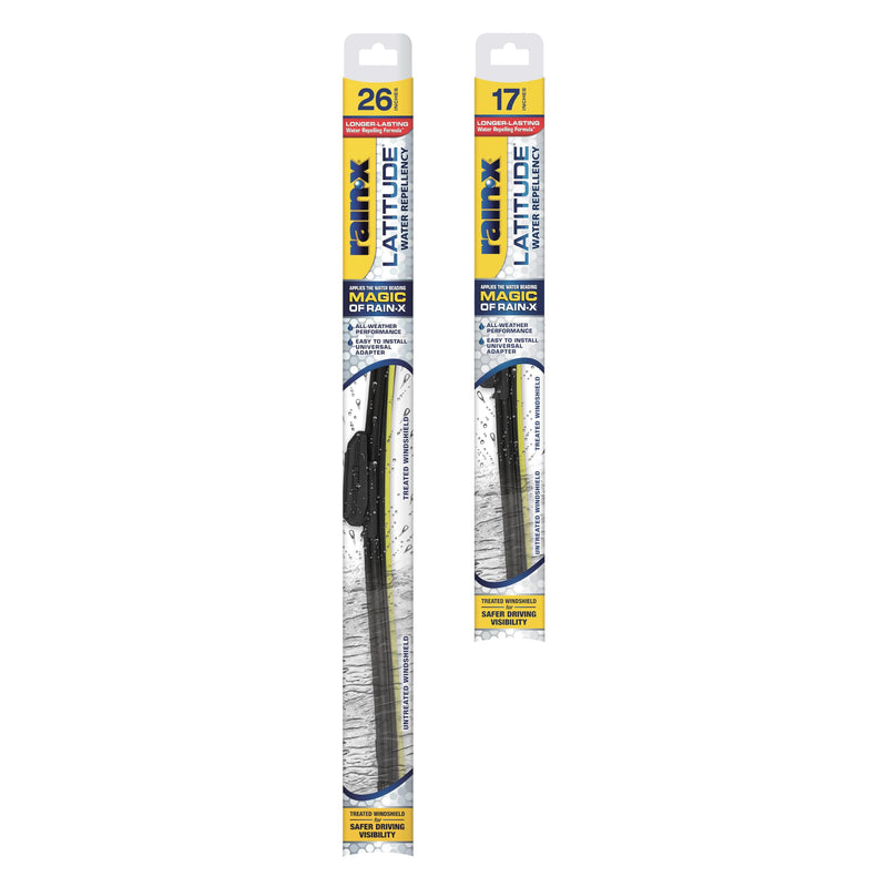 Rain-X Latitude Water Repellent Wiper Blades 26 & 17 Inch Pack of 2