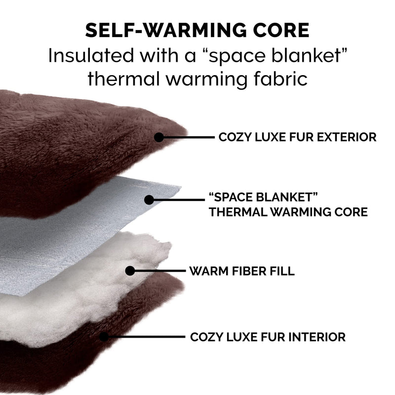 Self-Warming Faux Fur Pet Bed for Cats & Dogs, 23 Inch