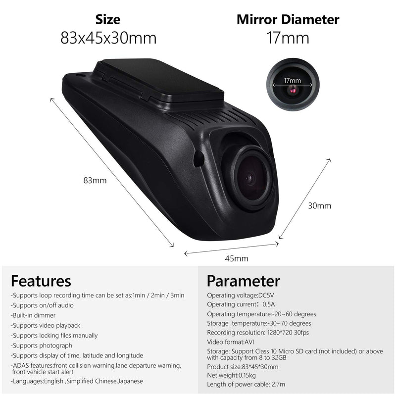R0015 Smart Dashcam Eonon Hd 720p Compatible With All Eonon Car Stereos Ga2185