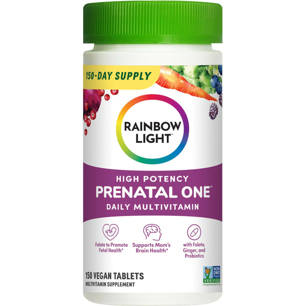 Rainbow Light Prenatal One Multivitamin with Folate and Probiotics 150 Tablets