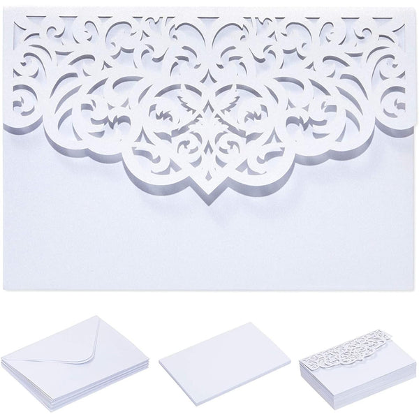 Elegant Laser Cut Wedding Invitation Set - 78 Piece