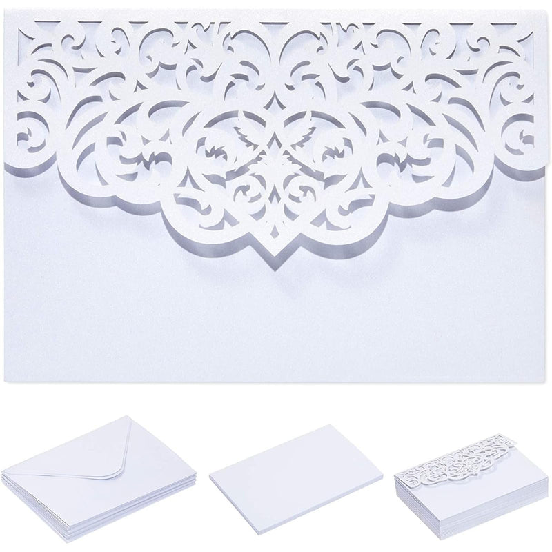 Elegant Laser Cut Wedding Invitation Set - 78 Piece