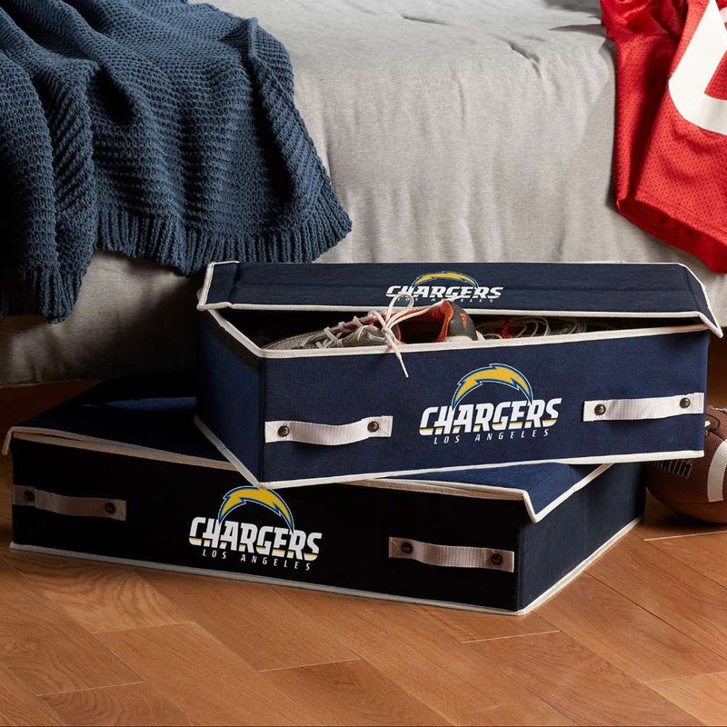 NFL Chargers Under Bed Storage Bin - Large 26 x 18 x 6 Inch