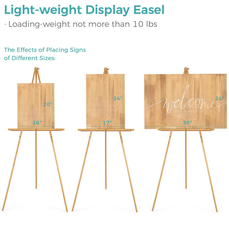 Versatile Pine Wood Easel Stand for Art and Events