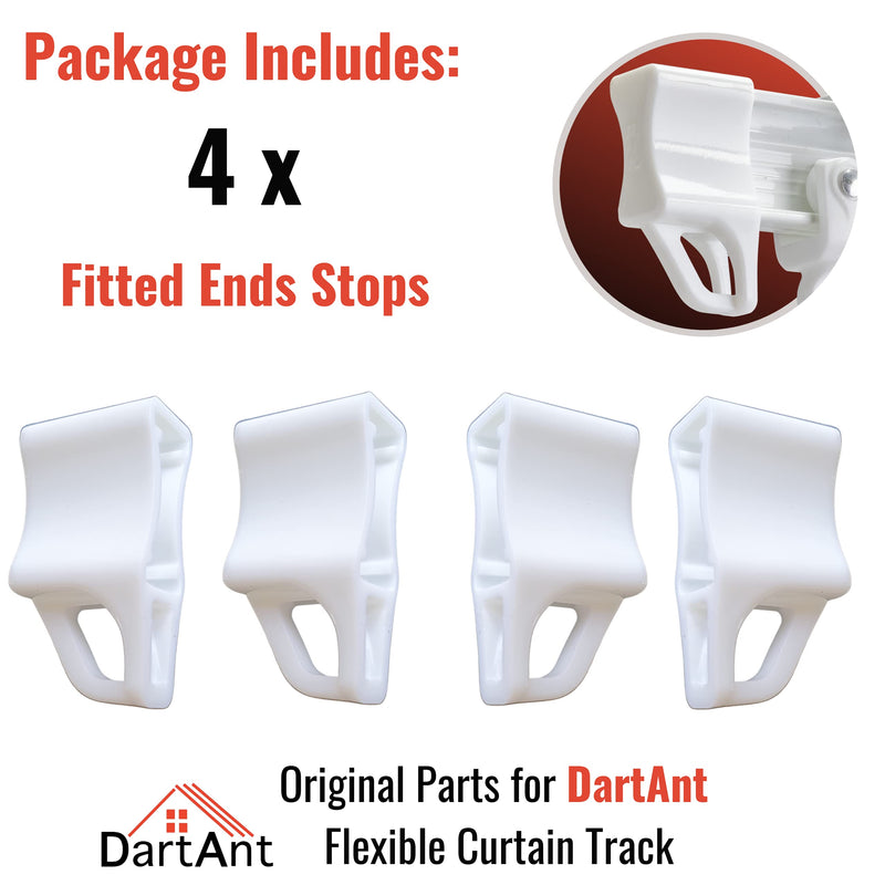 Dartant End Caps 4 Pack Flexible Curtain Track Rv Shower Hospital Window Hooks