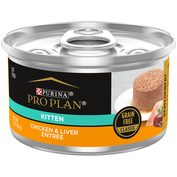 Purina Pro Plan Grain-free Wet Kitten Food Pate Chicken & Liver Entree 24 Pack