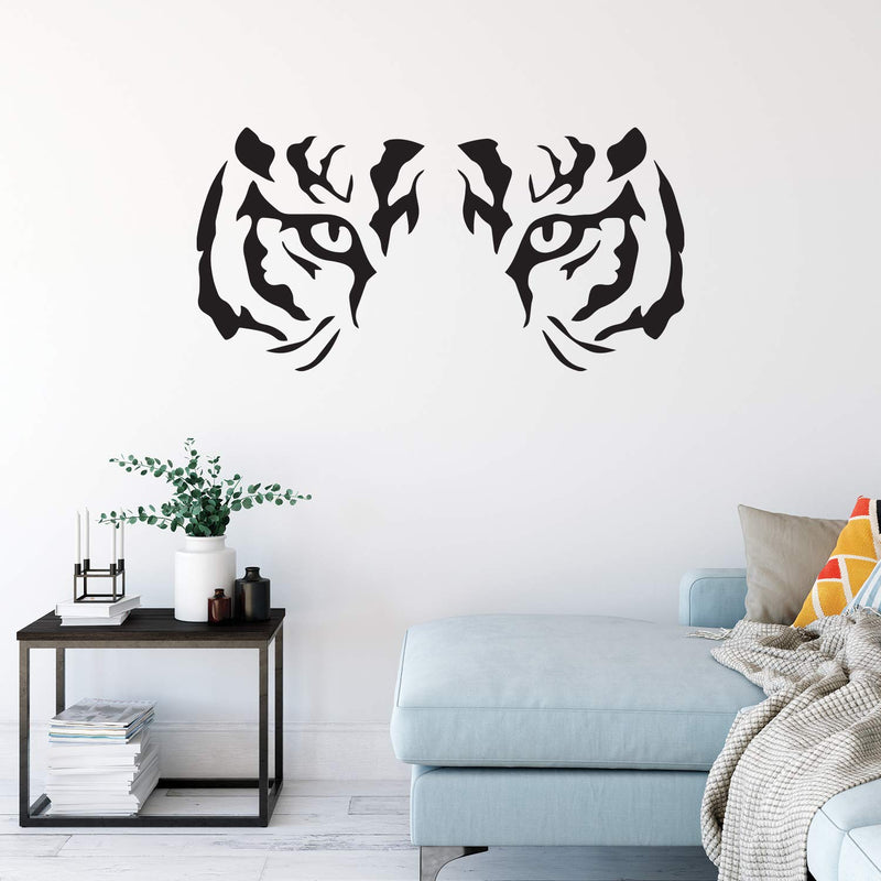 Tiger Eyes Vinyl Wall Art Decal 22" x 44" for Home or Office