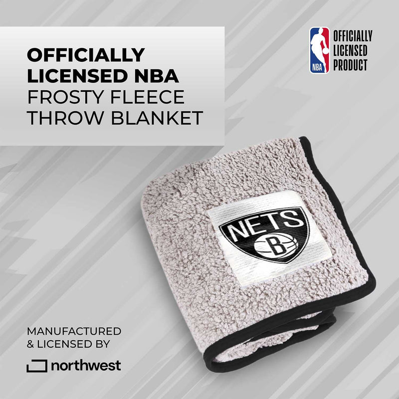 Brooklyn Nets NBA Sherpa Throw Blanket - 60" x 50" Black