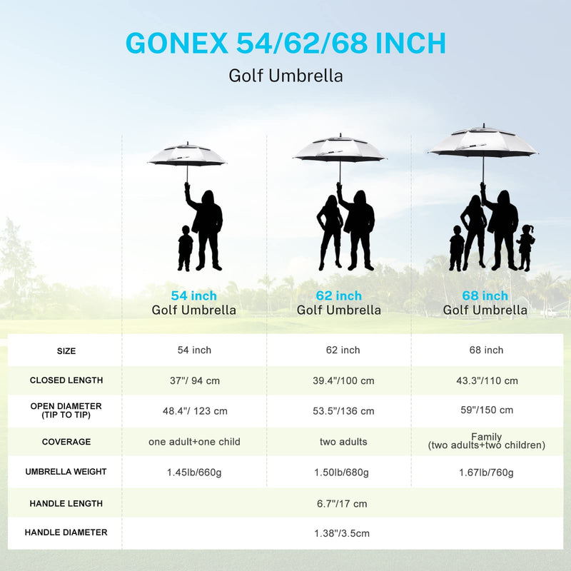 Gonex 62-Inch Large Golf Umbrella with UV Protection