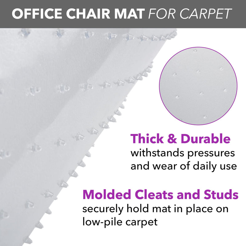 Clear Office Chair Mat for Carpeted Floors with Extended Lip 36x 48