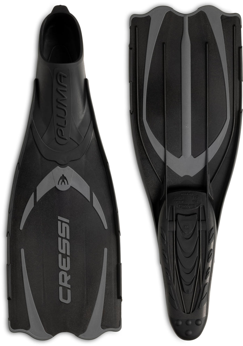 Cressi Pluma Snorkeling Fins Black/Silver Size 43/44