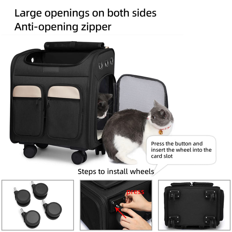 Expandable Cat Carrier Backpack with Breathable Mesh - Large Black