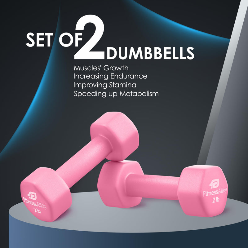 Fitness Alley 8lb Neoprene Dumbbells Pair Purple