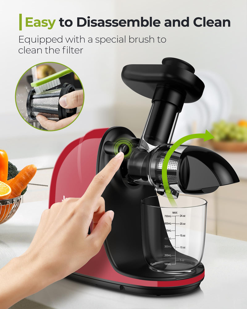 Jocuu Slow Masticating Juicer Cold Press Quiet Motor Reverse Function Easy