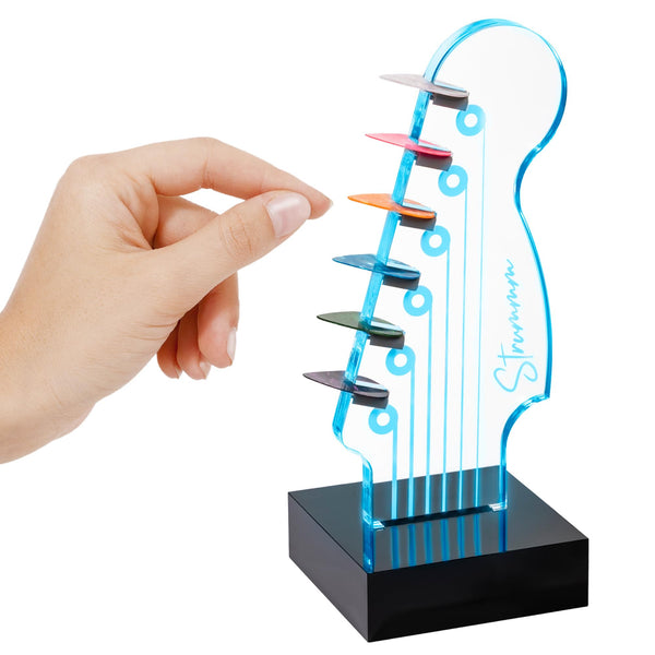 LED Guitar Headstock Pick Organizer with 7 Color Options