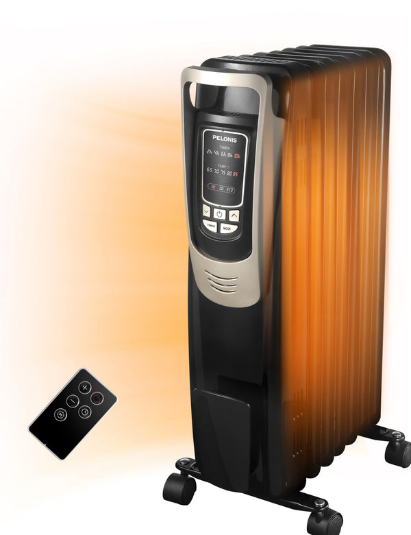 PELONIS Energy Efficient Oil Filled Radiator Heater with Remote and Thermostat