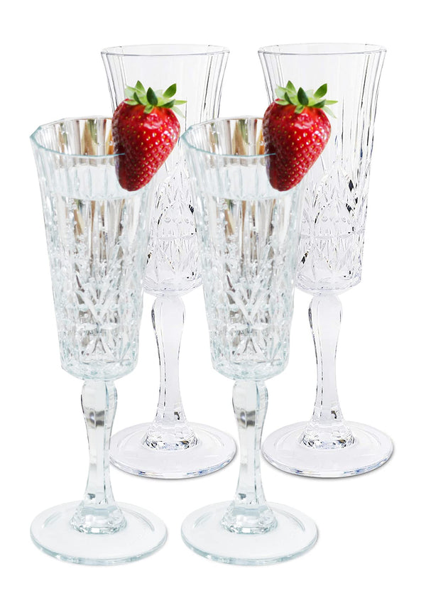 Unbreakable Tritan Plastic 6oz Champagne Flutes Set of 4