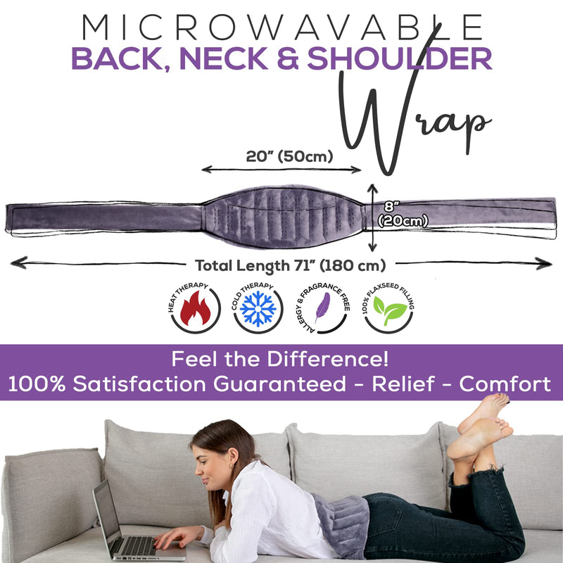 Microwavable Neck and Shoulder Wrap Heating Pad - Gray