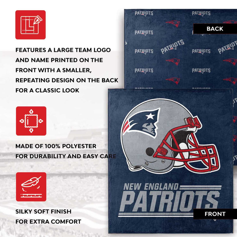 New England Patriots Double-Sided Blanket - 60 x 70, Navy