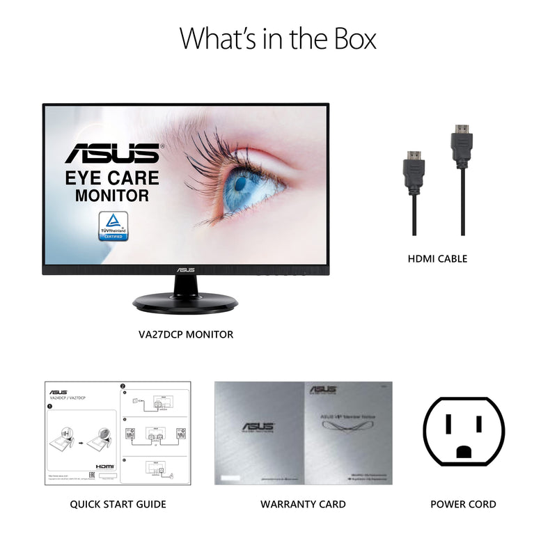 Asus 27 Inch Full Hd Ips Monitor With Usb C 65w Power Delivery & Eye Care