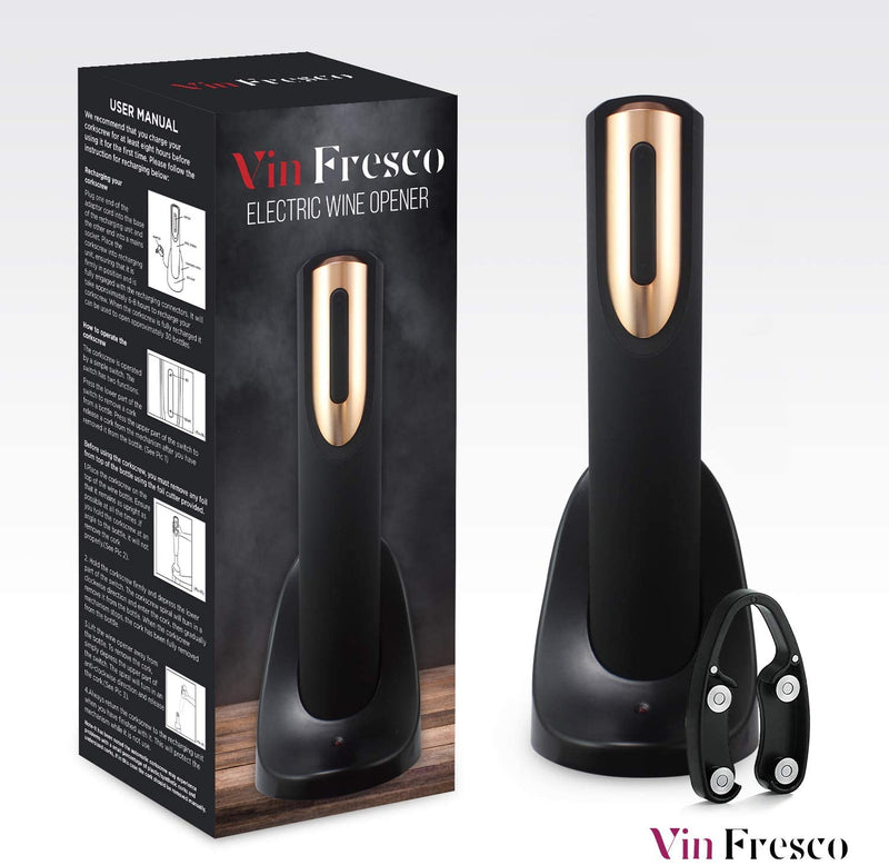 Electric Wine Opener Rechargeable Rose Gold & Black