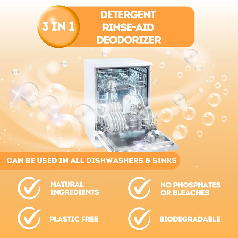 Eco Friendly Dishwasher Detergent Sheets 120 Count Natural & Non Toxic