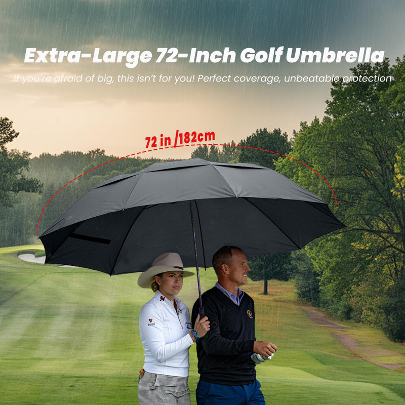 Baraida 68 Inch Windproof Automatic Golf Umbrella Black