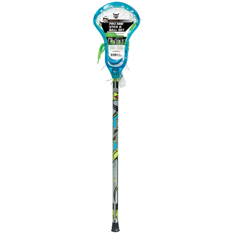 Franklin Sports Kids Mini Lacrosse Stick + Ball Set - Venom Youth Plastic Lacrosse Stick For Beginners - Perfect Set For Kids + Toddlers - Blue 34"