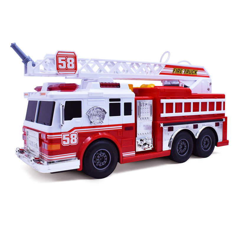 VEBO Fire Truck Toy with Lights, Sound & Water Pump - 15 Inch