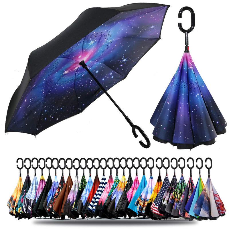 SIEPASA Double Layer Inverted Umbrella - Sakura Design, 49 Inch